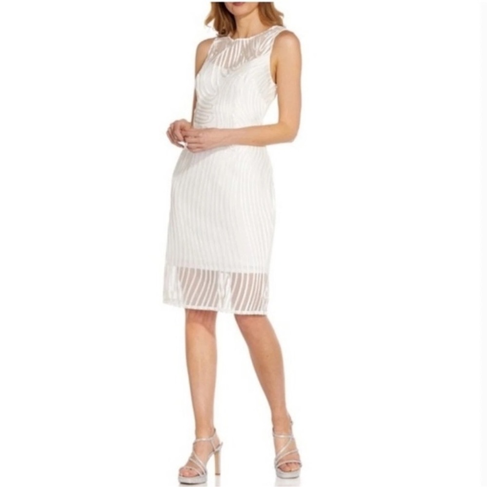 Adrianna Papell Satin Soutache Sheath Dress – Size 4 (New With Tags)